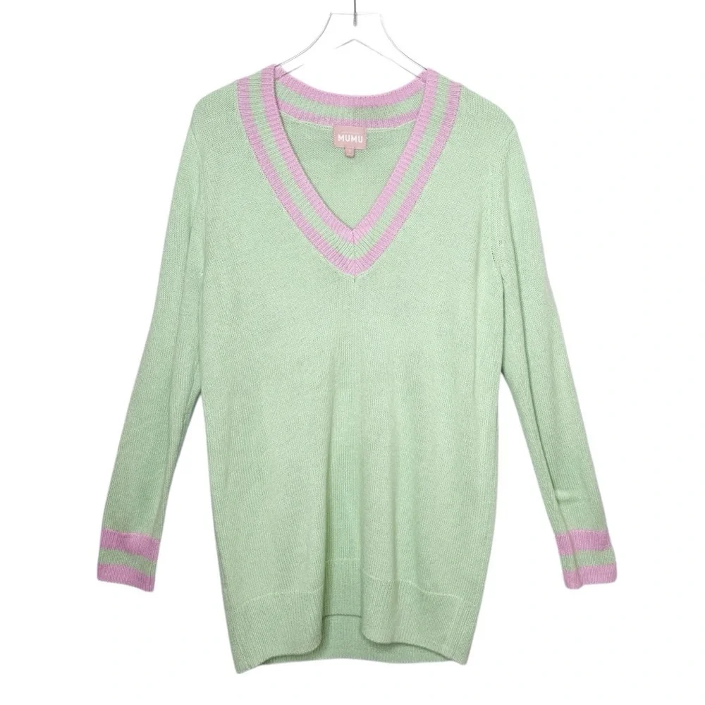 Show Me Your MuMu Hartford Coastal Women’s Preppy Tunic Sweater Mint Pink Sz S